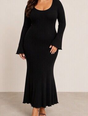 Anna Quan Black Mara Midi Dress AU 12 / US 8